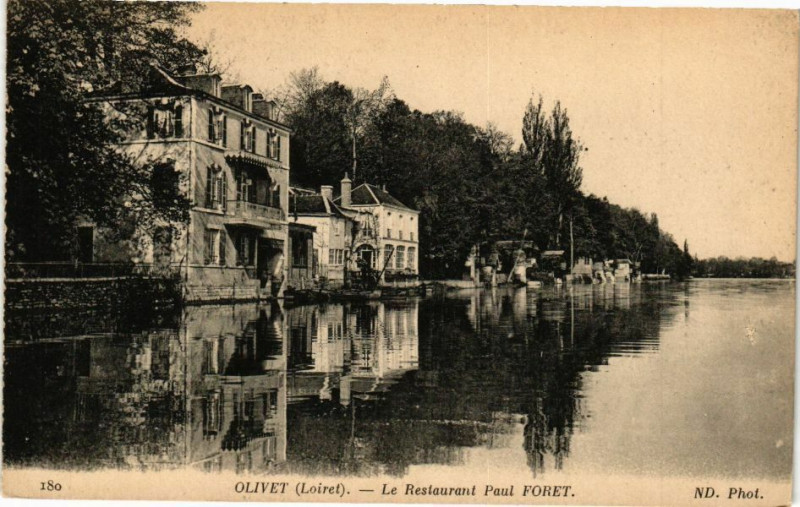 Carte postale ancienne Olivet - Les Restaurant Paul Foret à Olivet