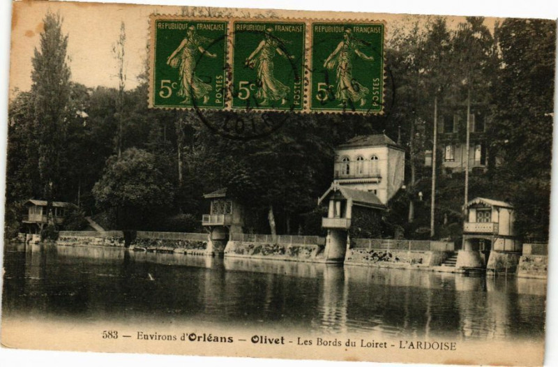 Carte postale ancienne Olivet - Les Bords du Loiret à Olivet