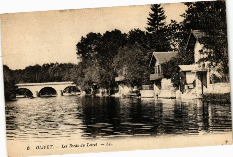 Carte postale ancienne Olivet - Les Bords du Loiret à Olivet