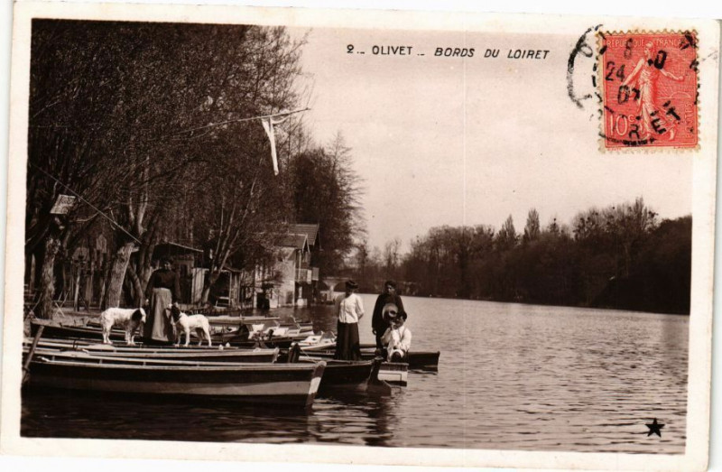 Carte postale ancienne Olivet - Les Bords du Loiret à Olivet