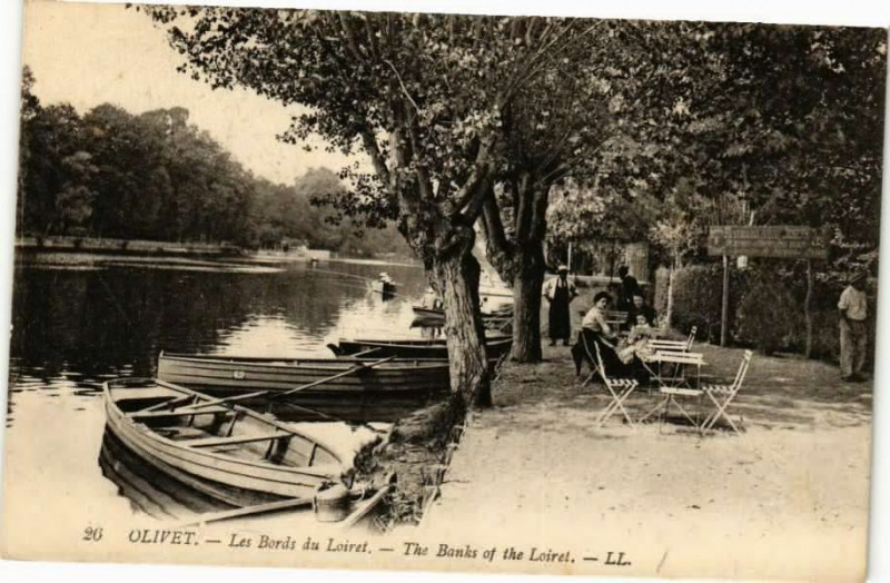Carte postale ancienne Olivet - Les Bords du Loiret à Olivet