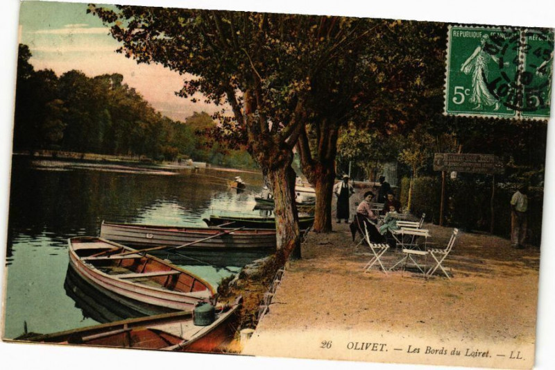 Carte postale ancienne Olivet - Les Bords du Loiret à Olivet