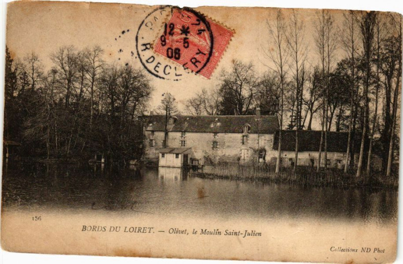 Carte postale ancienne Olivet - Le Moulin St-Julien à Olivet