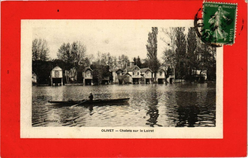 Carte postale ancienne Olivet - Chalet sur le Loiret à Olivet