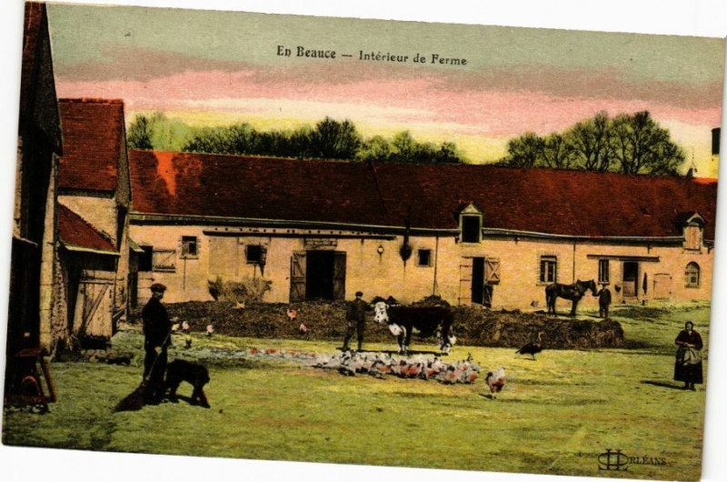 Carte postale ancienne En Beauce - Interieur de Ferme