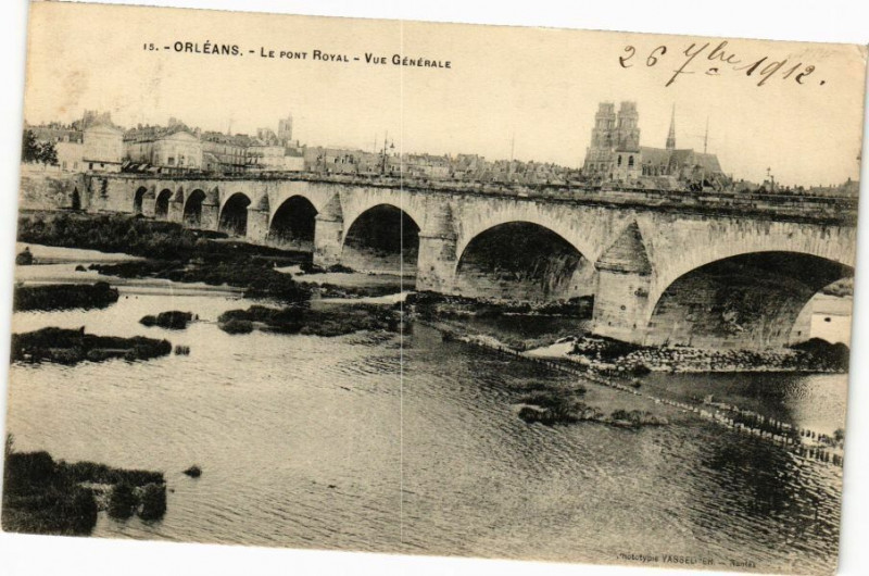 Carte postale ancienne Orleans - Le Pont Royal à Orléans
