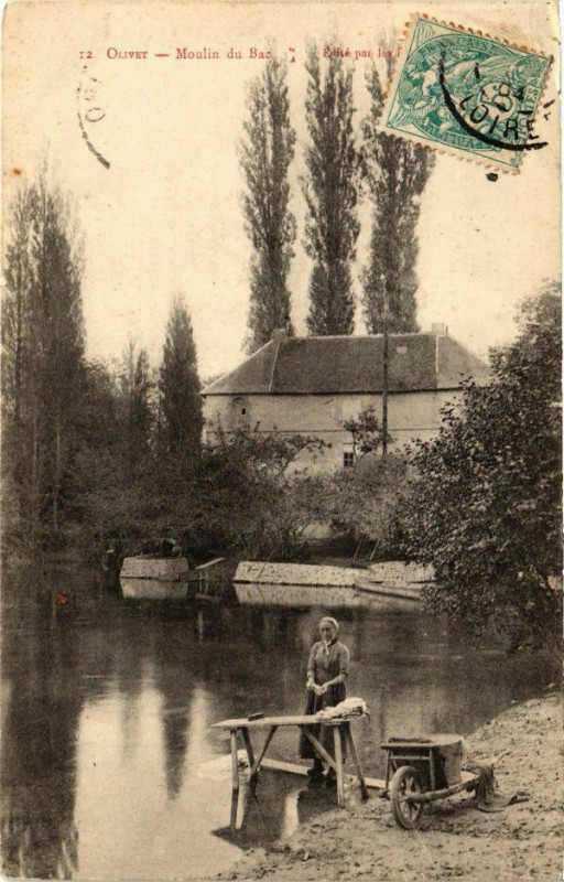 Carte postale ancienne Olivet - Moulin du Bac à Olivet