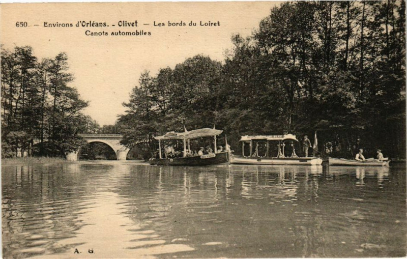 Carte postale ancienne Olivet - Les Bords du Loiret à Olivet