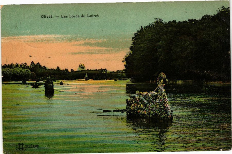 Carte postale ancienne Olivet - Les Bords du Loiret à Olivet