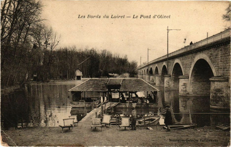 Carte postale ancienne Olivet - Les Bords du Loiret à Olivet