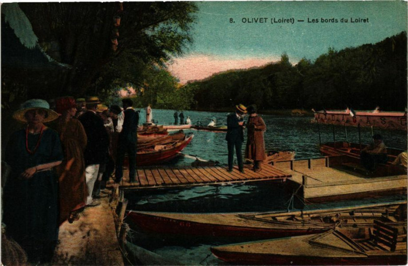 Carte postale ancienne Olivet - Les Bords du Loiret à Olivet