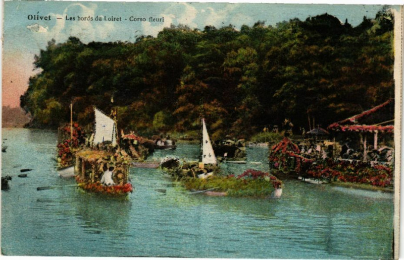 Carte postale ancienne Olivet - Les Bords du Loiret à Olivet