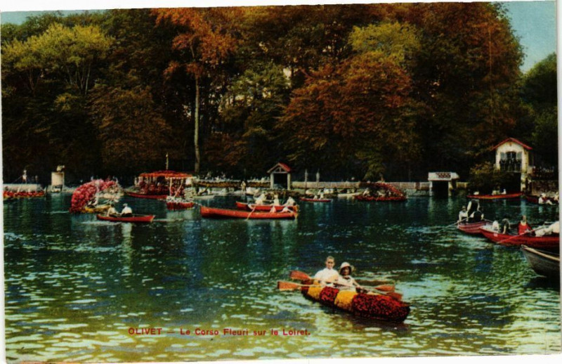 Carte postale ancienne Olivet - Le Corso Fleurt sur le Loiret à Olivet