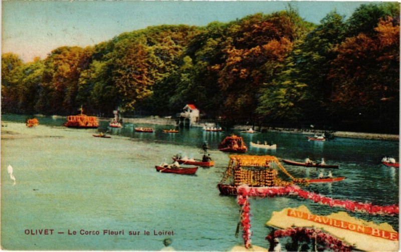 Carte postale ancienne Olivet - Le Corso Fleurt sur le Loiret à Olivet