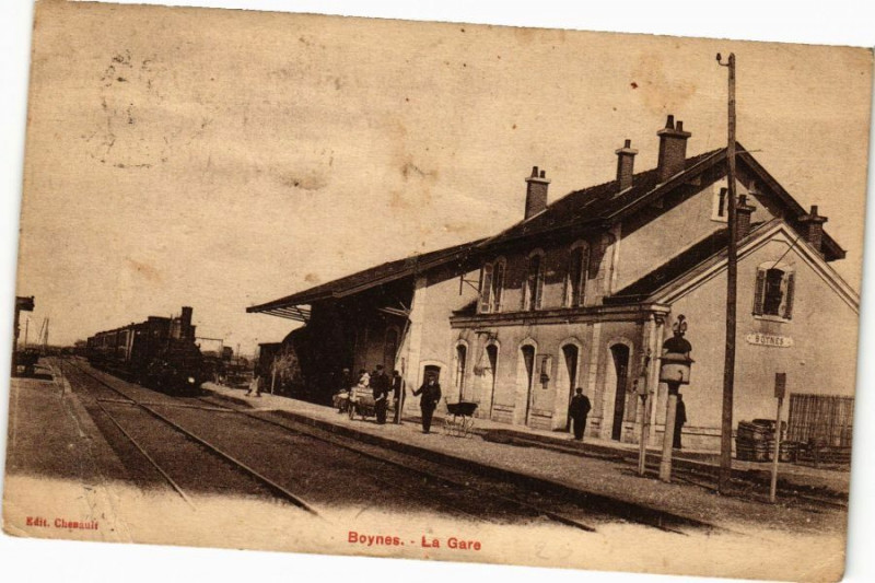 Carte postale ancienne Boynes - La Gare à Boynes