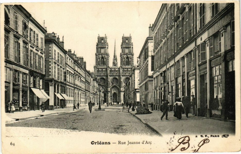 Carte postale ancienne Orleans-Rue Jeanne d'Arc à Orléans