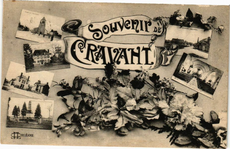 Carte postale ancienne Souvenir de Cravant à Cravant