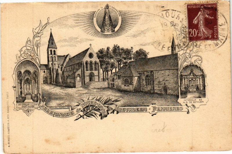 Carte postale ancienne Pélérinage de Notre-Dame de Bethléem-Ferrieres