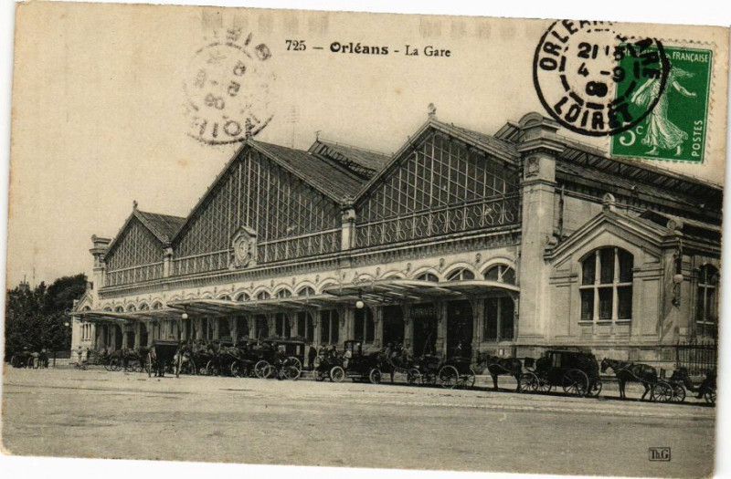 Carte postale ancienne Orleans-La Gare à Orléans