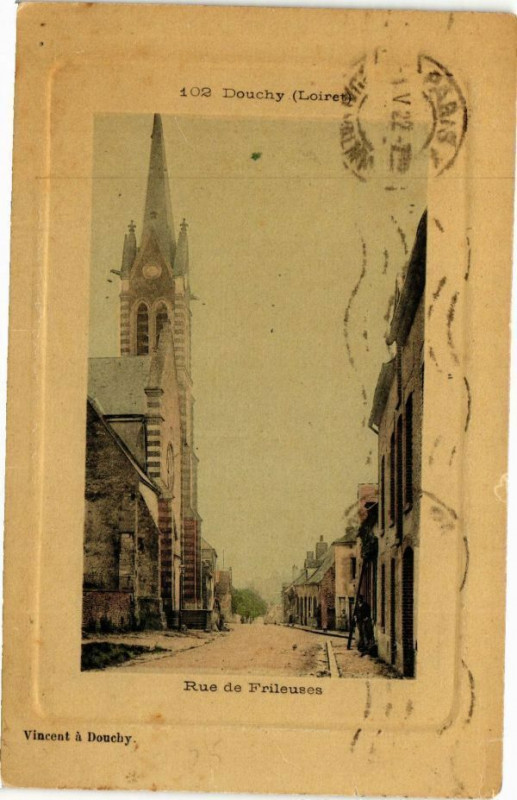 Carte postale ancienne Douchy-Rue de Frileuses