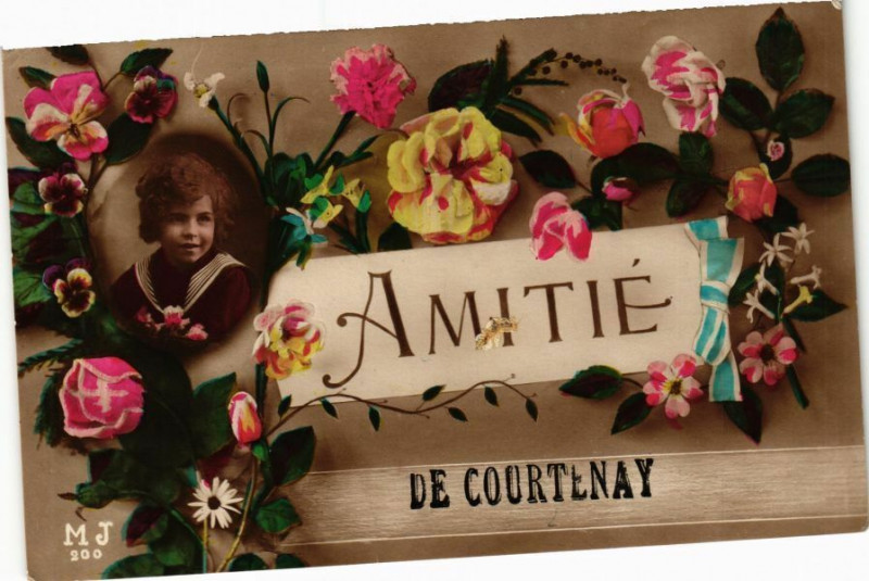 Carte postale ancienne Amitie Courtenay à Courtenay