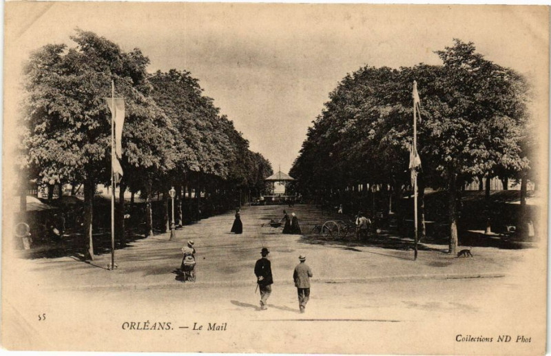 Carte postale ancienne Orleans - Le Mail à Orléans