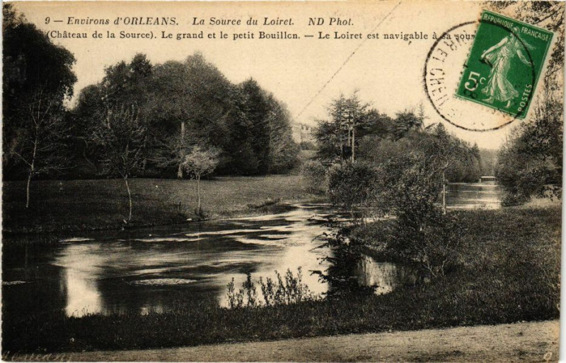 Carte postale ancienne Orleans - La Source de Loiret à Orléans