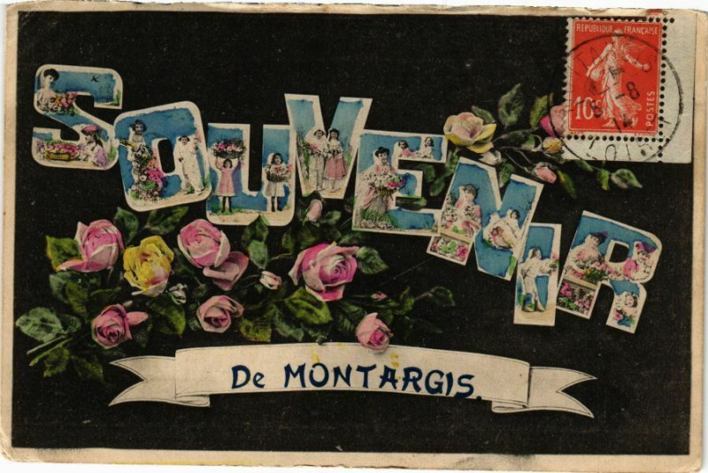 Carte postale ancienne Montargis - Souvenir de Montargis à Montargis