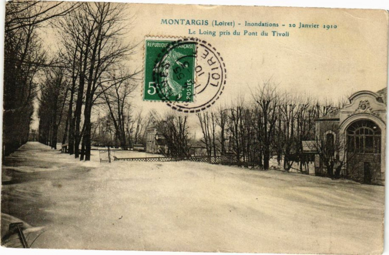 Carte postale ancienne Montargis - Inondations 20 janvier 1910 à Montargis