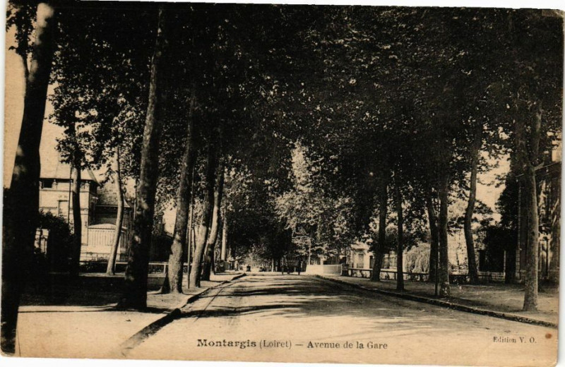 Carte postale ancienne Montargis - Avenue de la Gare à Montargis