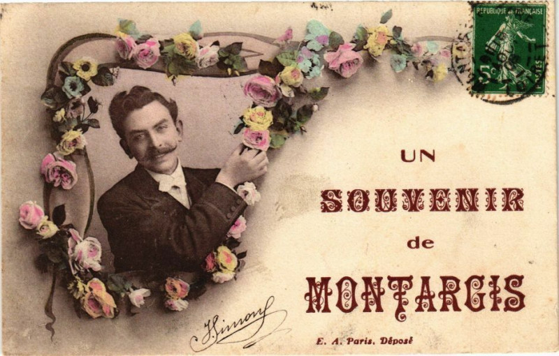 Carte postale ancienne Montargis - Un Souvenir de Montargis à Montargis