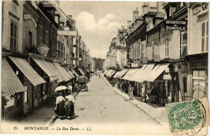 Carte postale ancienne Montargis - La Rue Dorée à Montargis