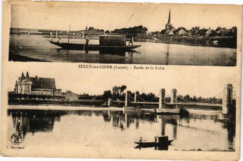 Carte postale ancienne Sully-sur-Loire-Bords de la Loire à Sully-sur-Loire