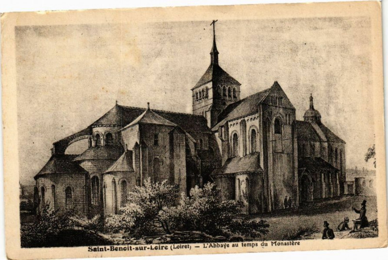 Carte postale ancienne Saint-Benoit-sur-Loire-L'Abbaye au temps du Monastere