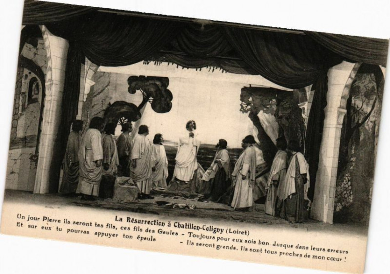 Carte postale ancienne La Resurrection a Chatillon-Coligny-Un jour Pierre ils seront