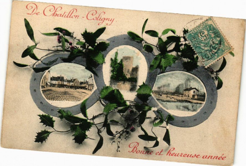 Carte postale ancienne De Chatillon-Coligny-Bonne et heureuse année