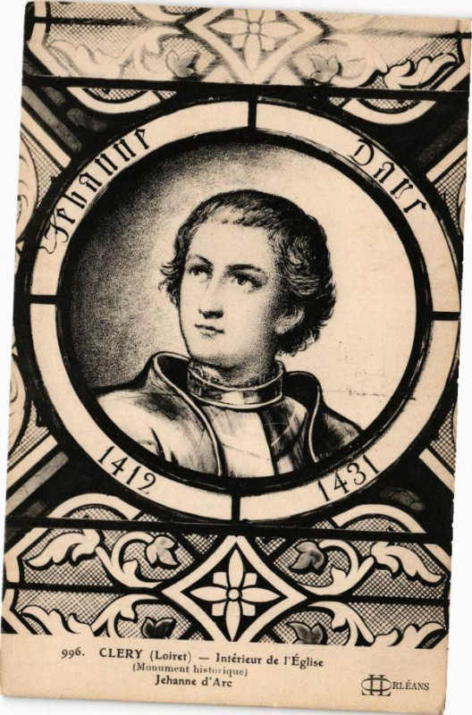 Carte postale ancienne Clery-Interieur de l'Eglise-Jehanne d'Arc