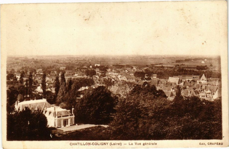 Carte postale ancienne Chatillon-Coligny-La vue générale