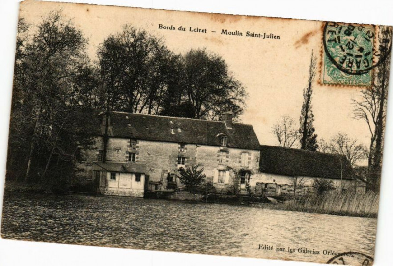 Carte postale ancienne Bords du Loiret-Moulin Saint-Julien