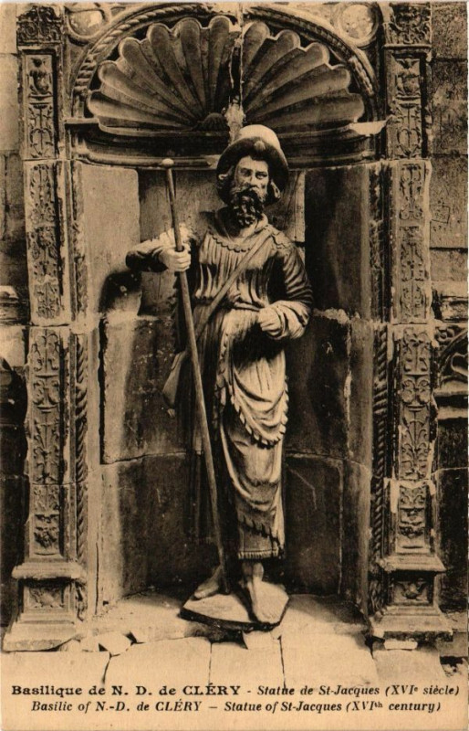 Carte postale ancienne Basilique de N.-D. de Clery-Statue de Saint-Jacques