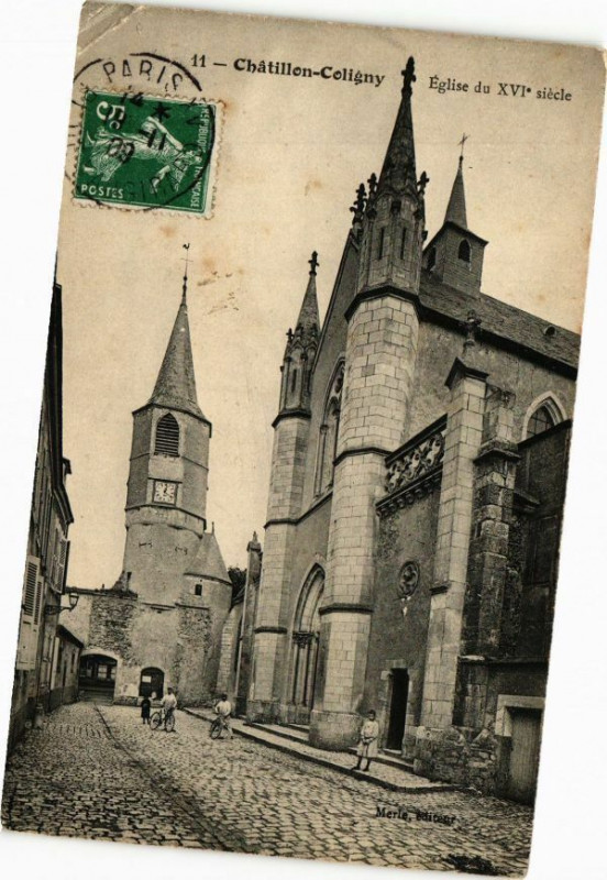 Carte postale ancienne Chatillon - Coligny - Eglise du Xvi siecle