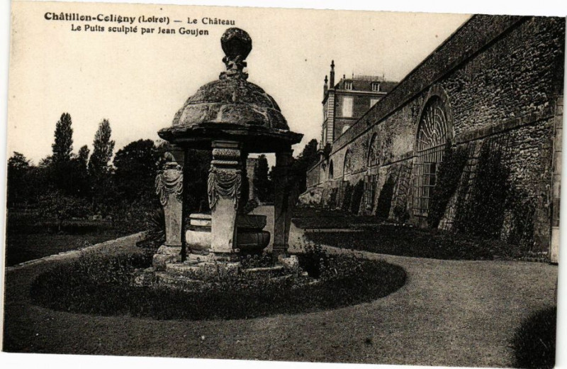 Carte postale ancienne Chatillon - Coligny - Le Chateau - Le Puits sculpte par...