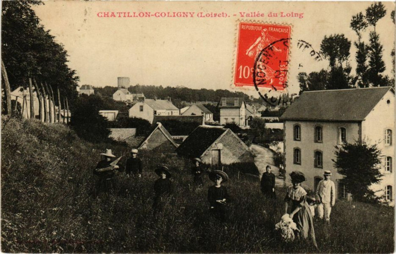 Carte postale ancienne Chatillon-Coligny - Vallée du Loing à Châtillon-Coligny