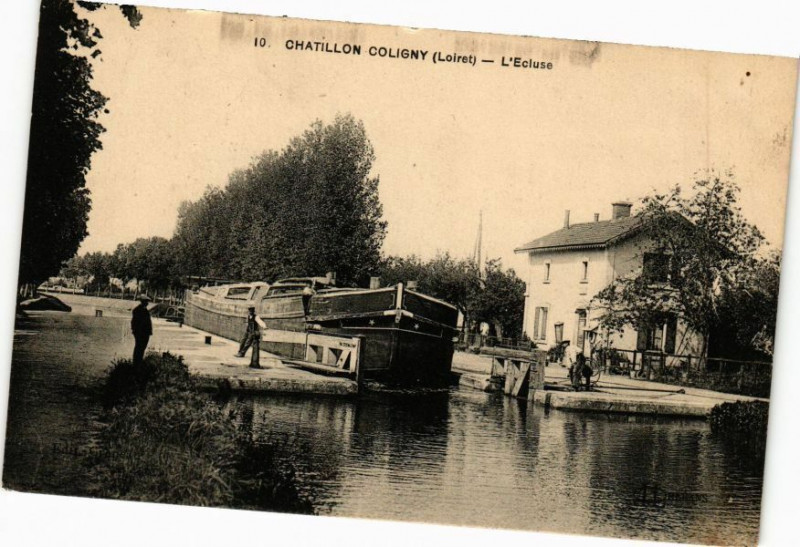 Carte postale ancienne Chatillon-Coligny - L'Ecluse à Châtillon-Coligny