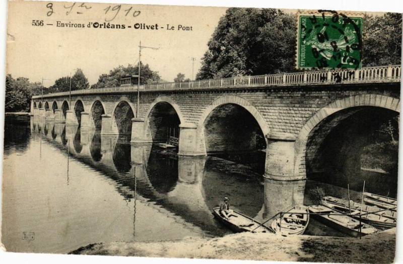 Carte postale ancienne Env. d'Orleans - Olivet - Le Pont à Olivet
