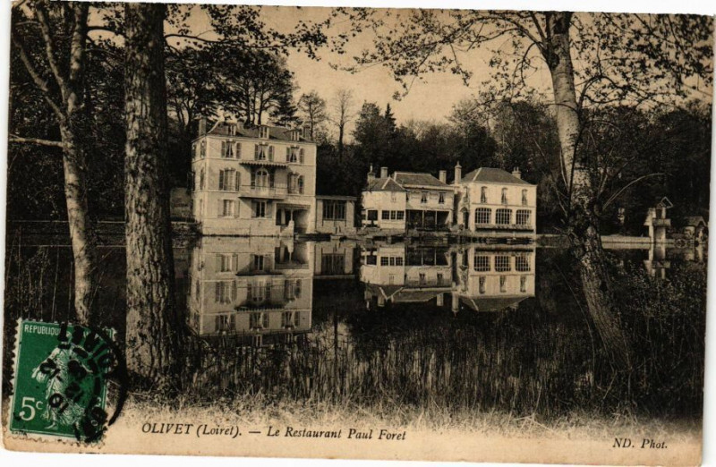 Carte postale ancienne Olivet - Le Restaurant Paul Foret à Olivet