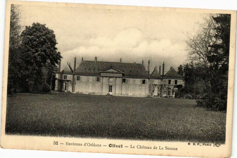 Carte postale ancienne Env. d'Orleans - Olivet - Le Chateau de La Source à Olivet