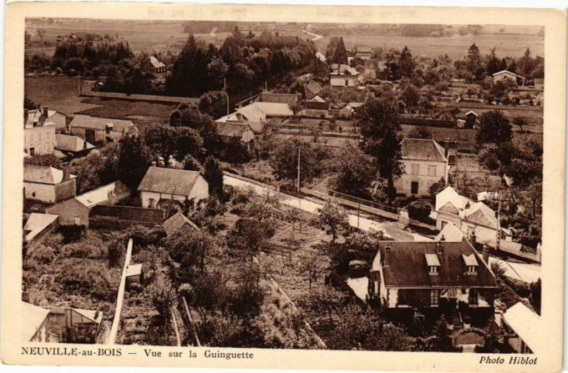 Carte postale ancienne Neuville-aux-Bois - Vue sur la Guinguette à Neuville-aux-Bois