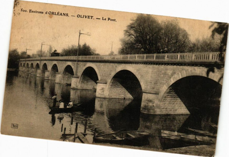 Carte postale ancienne Env. d'Orleans - Olivet - Le Pont à Olivet