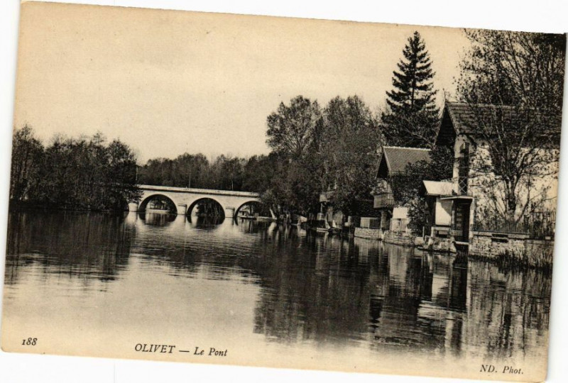 Carte postale ancienne Olivet - Le Pont à Olivet